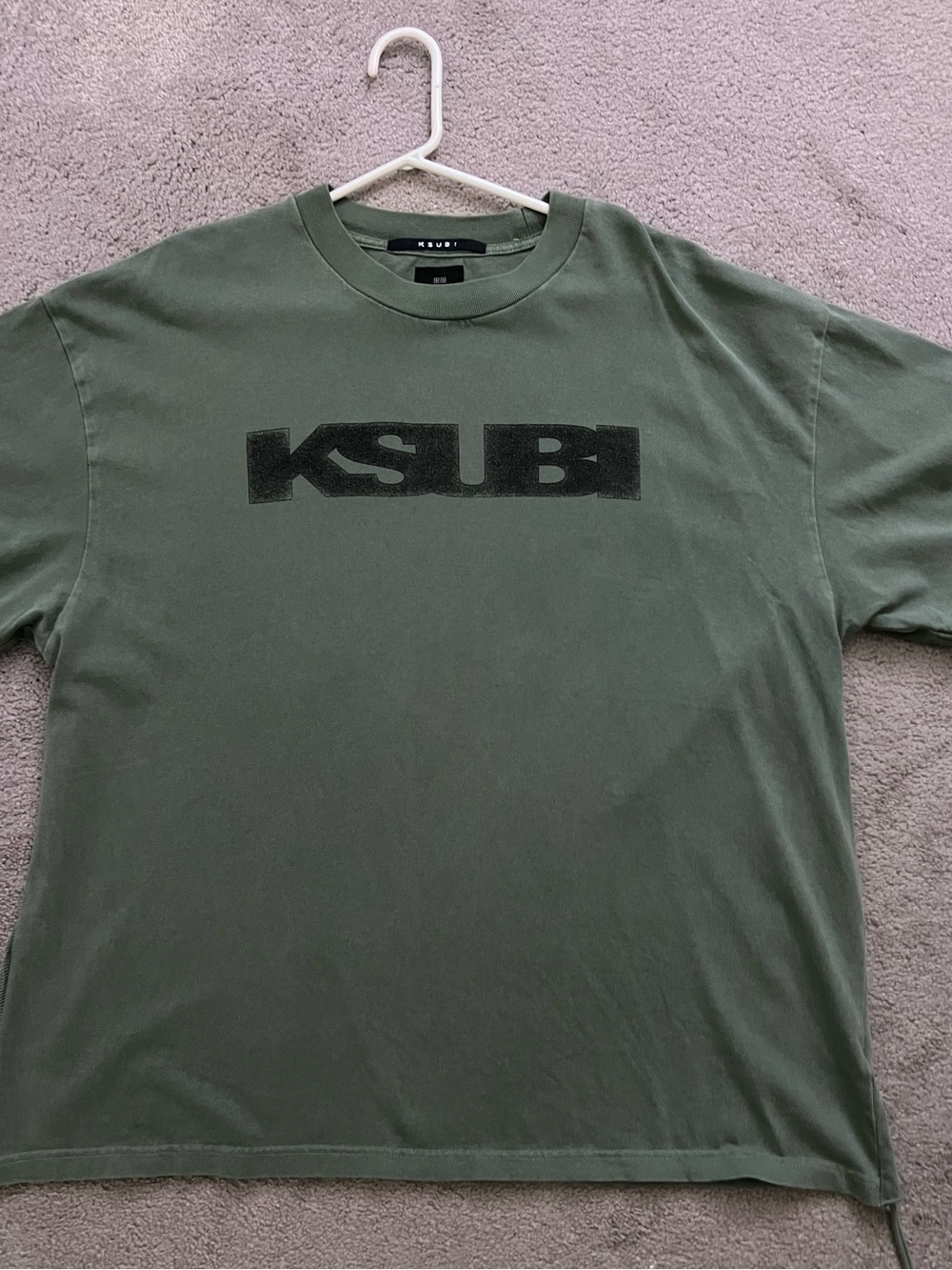 Ksubi “Sign of the Times” Olive Green Crewneck Tee with Black Logo